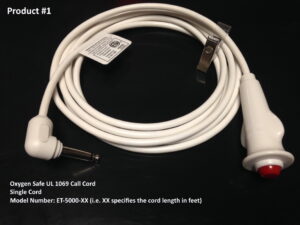 Oxygen Safe UL 1069 single Call Cord, ET-5000-XX
