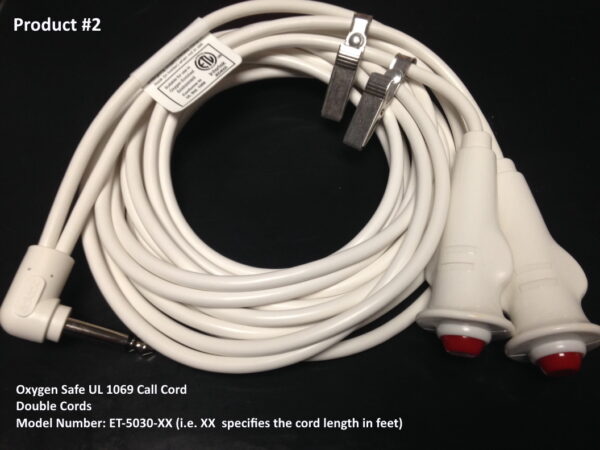 Oxygen Safe UL 1069 Double Call Cords, ET-5030-XX